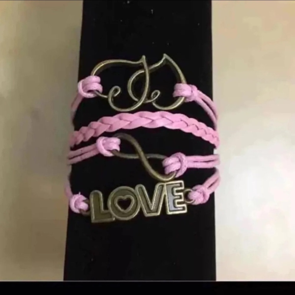3/$15 ** Love Hearts Infinity Pink Bracelet NWOT